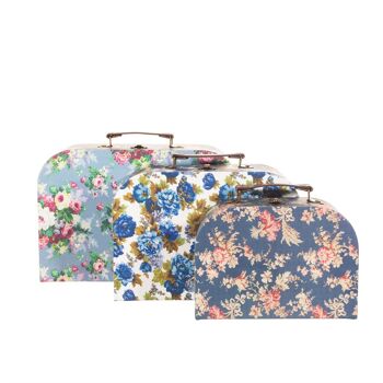 Valises Delphine Blue Vintage Rose - Lot de 3 2