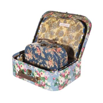 Valises Delphine Blue Vintage Rose - Lot de 3 3