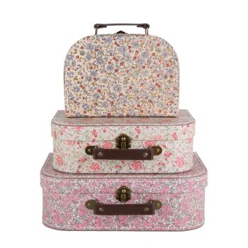 Valises Florales Vintage - Lot de 3 1