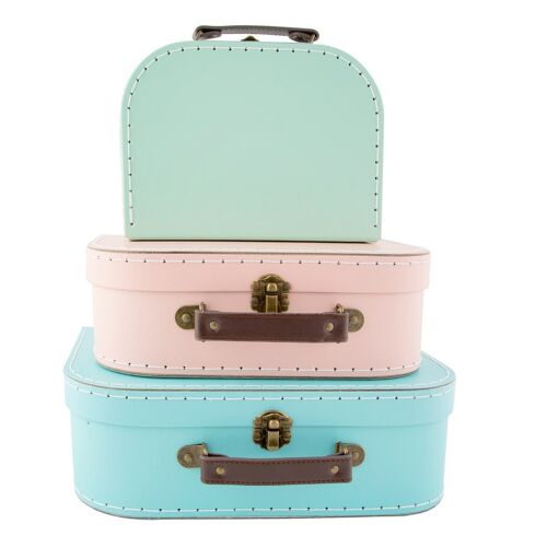 Pastel Retro Suitcases - Set of 3