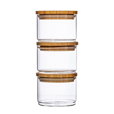 Stapelbare Vorratsdosen aus Glas – 3er-Set