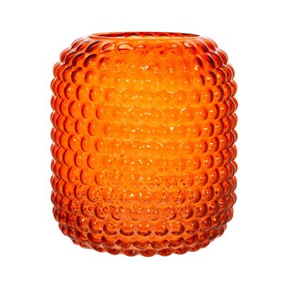 Vase à pompon en verre ambré