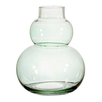 Vase galet en verre vert pâle 1