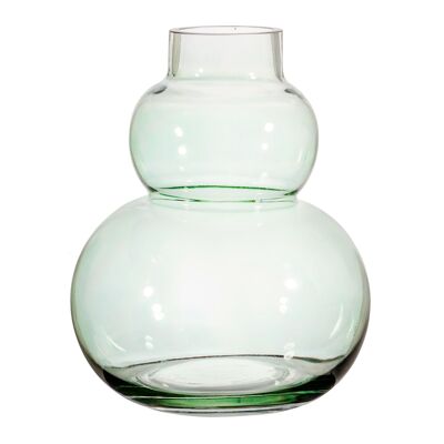 Vase galet en verre vert pâle