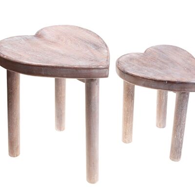 Tabourets Coeur - Lot de 2