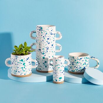 Mug Splatterware Turquoise et Bleu 3