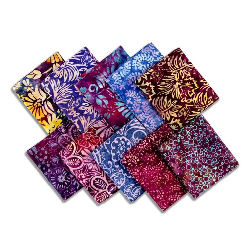 Bali Batik 10pc Fat Quarter Bundle - Purples