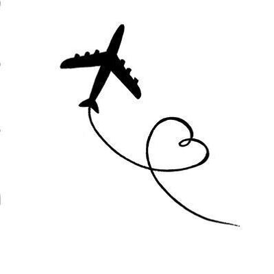 Temporäres Tattoo: Flugzeugherz x5