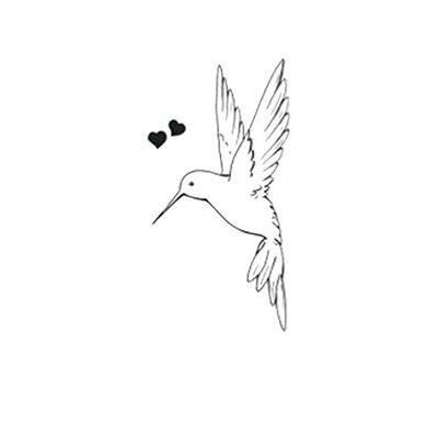 Temporäre Tätowierung: Schwarzer Kolibri x5