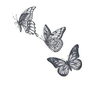 Tatuaje temporal: Vuelo de mariposas x5