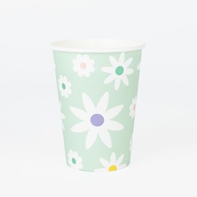 8 Paper cups: daisies