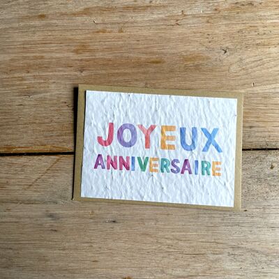 Carte aquarelle joyeux anniversaire