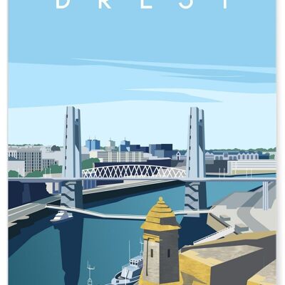 Illustration poster of the city of Brest - 2