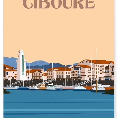 Affiche illustration de la ville de Ciboure