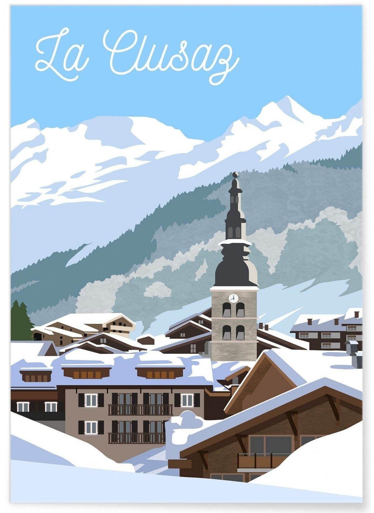 Manifesto illustrativo della città di La Clusaz