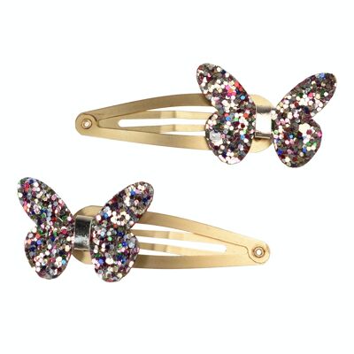 Glitter butterfly hair clips (set of 2) - Fairies in the Garden