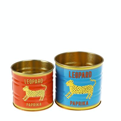 Mini latas de almacenamiento (juego de 2) - Leopardo