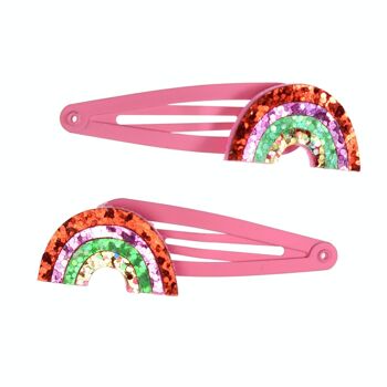 Barrettes à cheveux scintillantes (lot de 2) - Arc-en-ciel 1