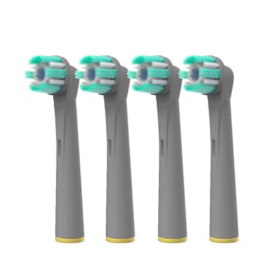 Pack de 4 cabezales de cepillo compatibles Oral-B Clean Color Light Grey Edition
