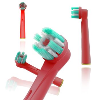 Pack de 4 brossettes compatibles Oral-B Clean Action Colors Red Pomegranate 3