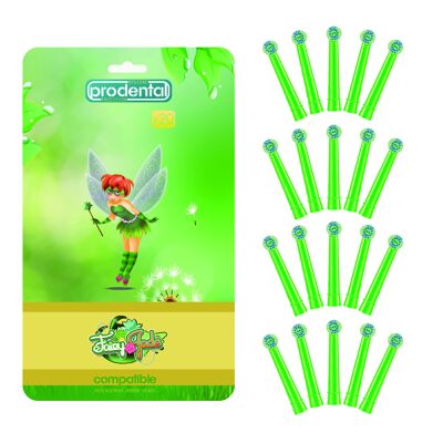 Gigapack de 20 cabezales de cepillado compatibles con Oral-B Niños sanos Fairy Jade