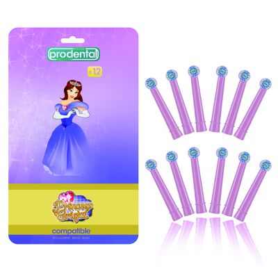 Pack de 12 cabezales de cepillo compatibles con Oral-B Healthy Kids Princess