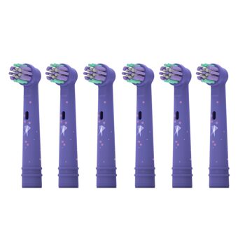 Pack de 6 brossettes compatibles Oral-B Soins Enfants Healthy Kids Fairy Jade Purple 2