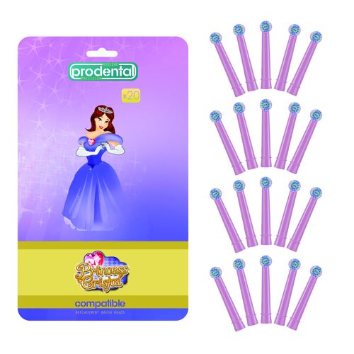 Gigapack de 20 brossettes compatibles Oral-B Soins Enfants Healthy Kids Princess