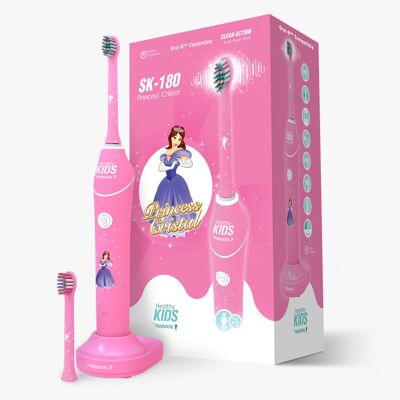 SK-180 Healthy Kids Princess Care Sonic Electric Toothbrush + 2 Replacement Heads