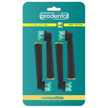 Pack de 4 brossettes compatibles Oral-B Clean Action Colors Black 1