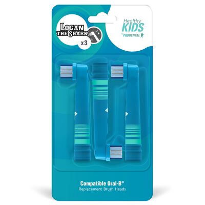 Pack de 3 cabezales de cepillo compatibles con Oral-B Healthy Kids Logan