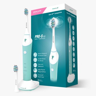 Sonic Pro S-180 Sensitive Action Electric Toothbrush + 2 Replacement Heads