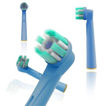 Pack de 4 brossettes compatibles Oral-B Clean Action Colors Sky Blue 1
