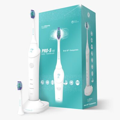 Pro Sonic Electric Toothbrush S-180 White Action Whitening Care + 2 Replacement Heads