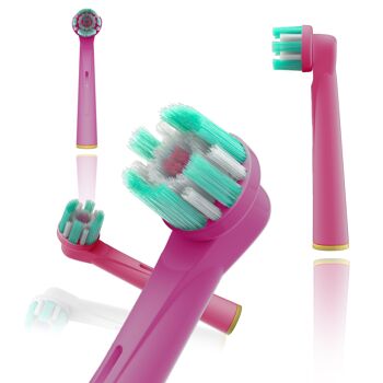 Pack de 4 brossettes compatibles Oral-B Clean Action Colors Pink Bubblegum 3