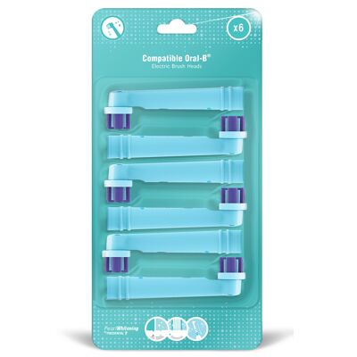Pack of 6 brush heads compatible with Oral-B White Action Whitening Care