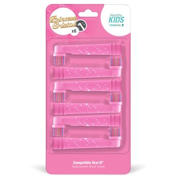 Pack de 6 brossettes compatibles Oral-B Soins Enfants Healthy Kids Princess 1