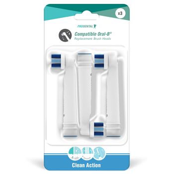 Pack de 3 Brossettes compatibles Oral-B Clean Action 1