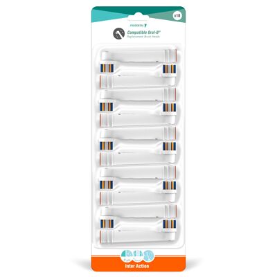 Pack de 10 cabezales de cepillo compatibles con Oral-B Inter Action