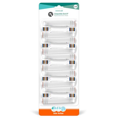 Pack de 10 brossettes Compatibles Oral-B Inter Action