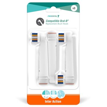 Pack de 3 brossettes compatibles Oral-B Inter Action 1