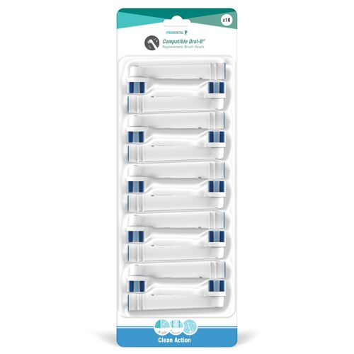 Pack de 10 brossettes compatibles Oral-B Clean Action