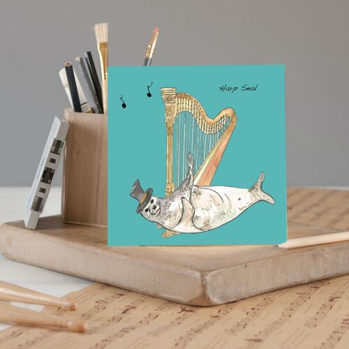 Harp Greeting Card