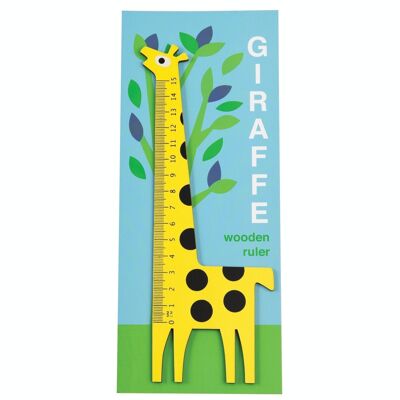 Wooden ruler - Yellow giraffe