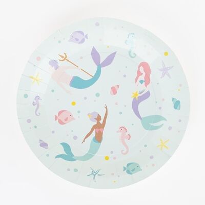 8 Paper plates: mermaid