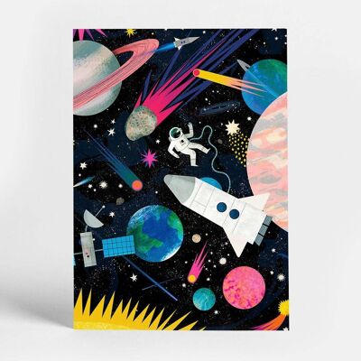 Weltraum-Postkarte