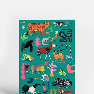 Dschungel-Postkarte