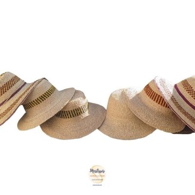 Sombrero de paja toquilla color natural tejido a mano