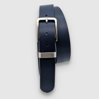 Ceinture Robuste Cuir Bleu