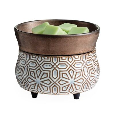 CANDLE WARMERS® BRONZE GEOMETRIC 2 en 1 Lámpara de fragancia clásica cerámica eléctrica